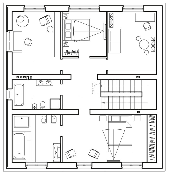 Схема дома, 2-ой этаж